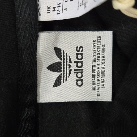 NWT Women's Adidas IA6420 Trefoil Logo Black Fleece Lined Hoodie - Picture 8 of 10